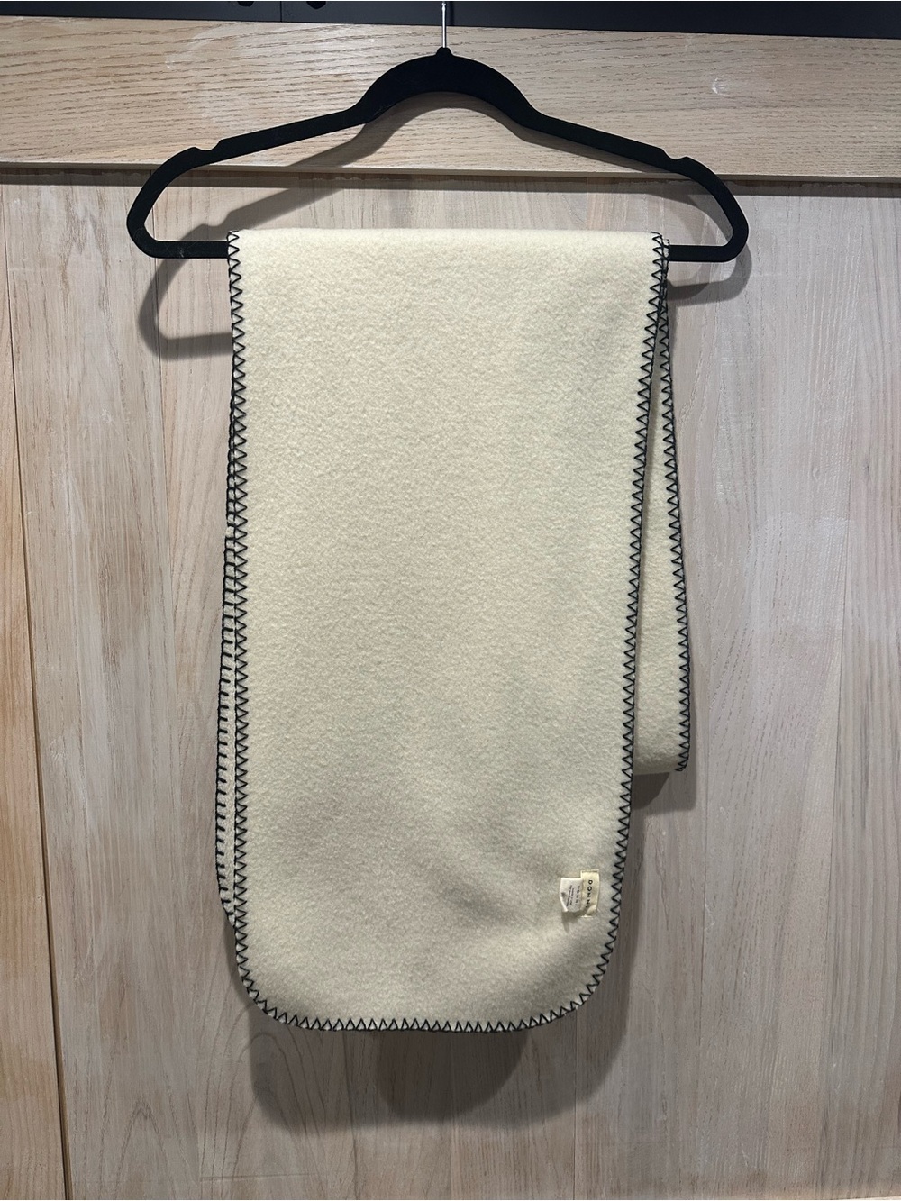 DONNI. Polar Fleece Stitch Scarf. Cream